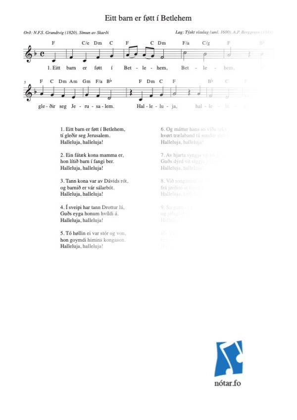 Eitt barn er føtt í Betlehem (med vandmærke) - watermark