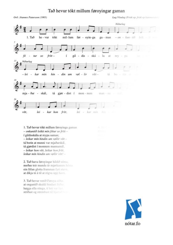 Tað hevur tókt millum føroyingar gaman (med vandmærke) - watermark