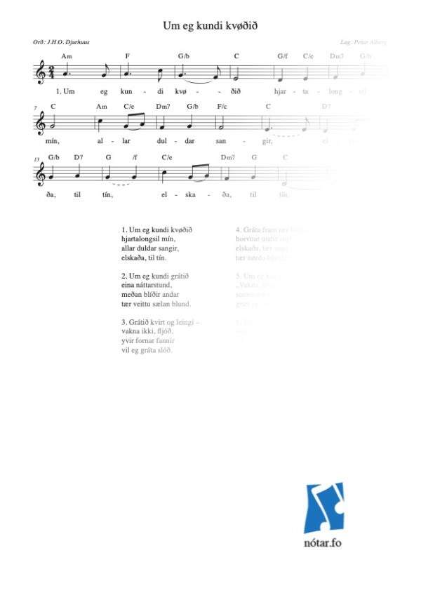 Um eg kundi kvøðið (med vandmærke) - watermark