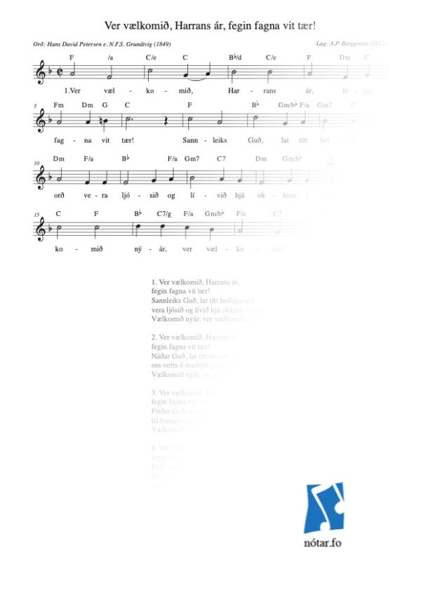 Ver vælkomið, Harrans ár, fegin fagna vit tær