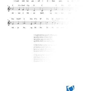 Land mítt har grasið í líðum grør