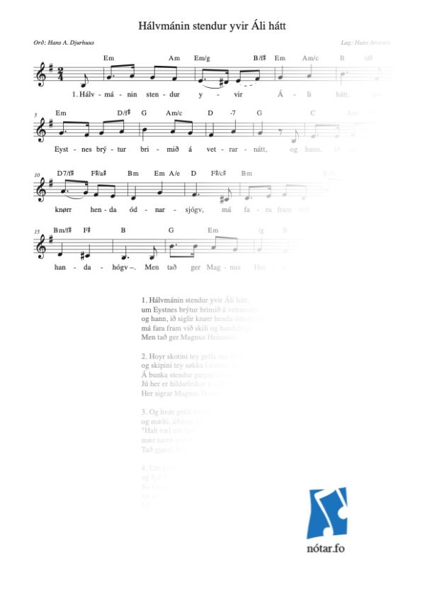 1186 Hálvmánin stendur yvir Áli hátt (med vandmærke) - watermark