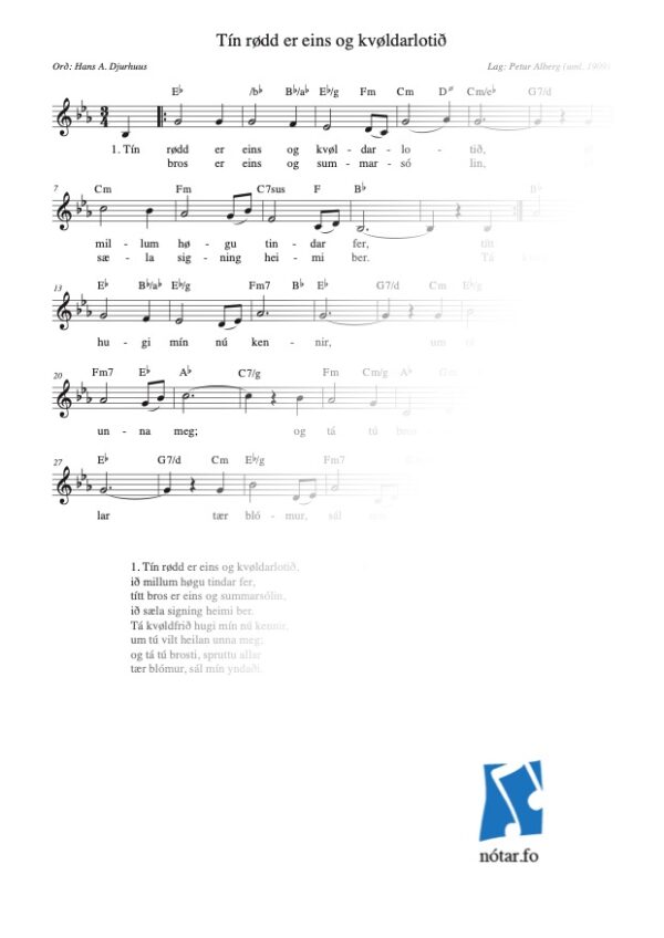 1315 Tín rødd er eins og kvøldarlotið (med vandmærke) - watermark