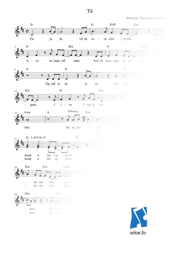 Tú, ja tú (med vandmærke) - watermark