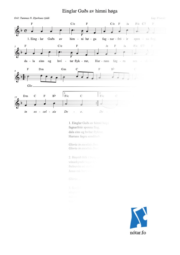 Einglar Guðs av himni høga (med vandmærke) - watermark