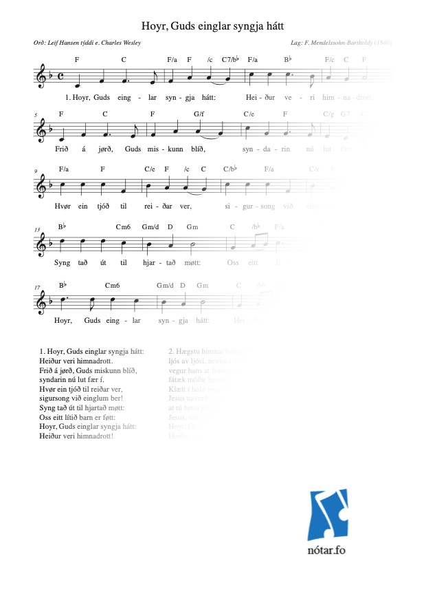 Hoyr, Guds einglar syngja hátt (med vandmærke) - watermark