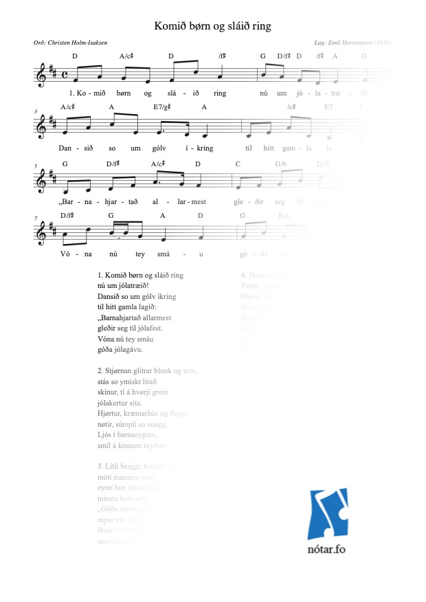 Komið børn og sláið ring (med vandmærke) - watermark