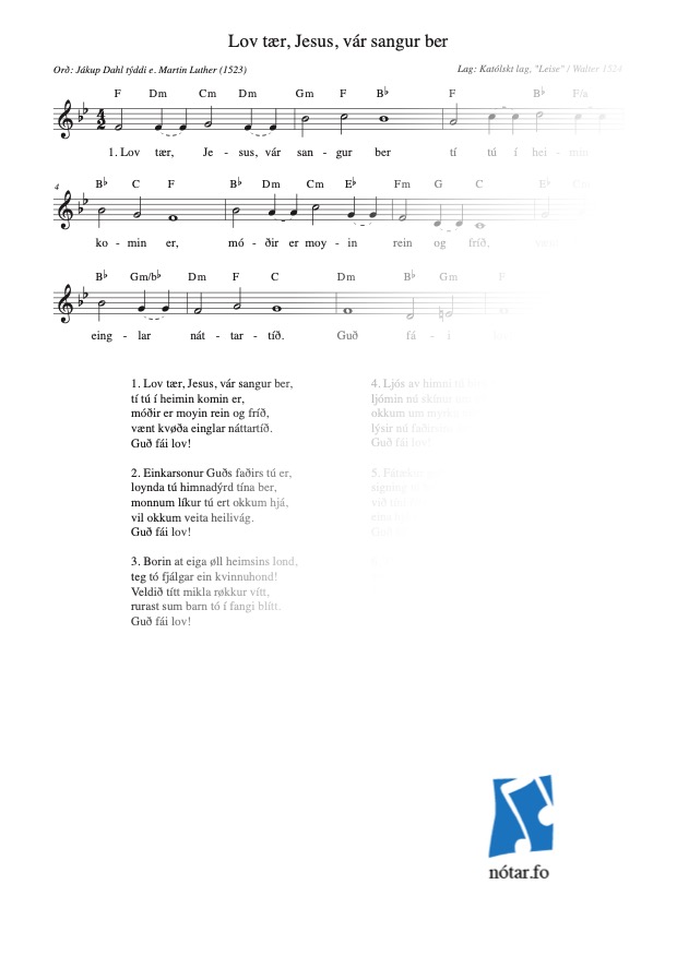 Lov tær, Jesus, vár sangur ber (med vandmærke) - watermark