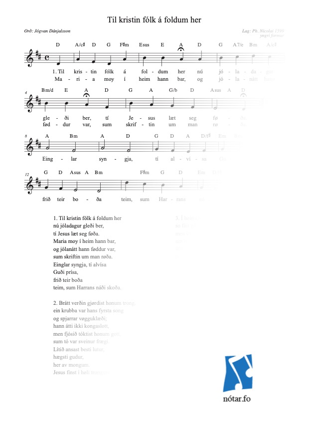 Til kristin fólk á foldum her (med vandmærke) - watermark