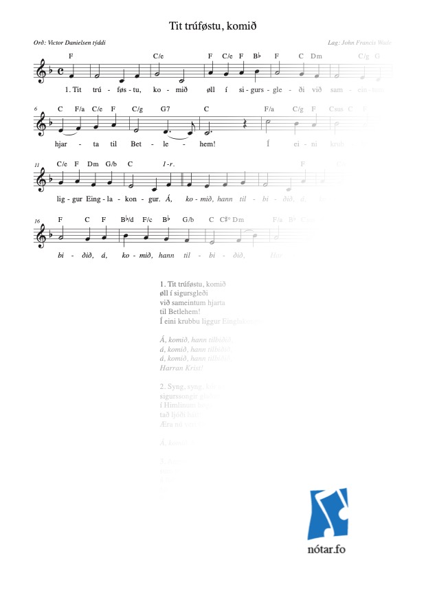 Tit trúføstu, komið (med vandmærke) - watermark