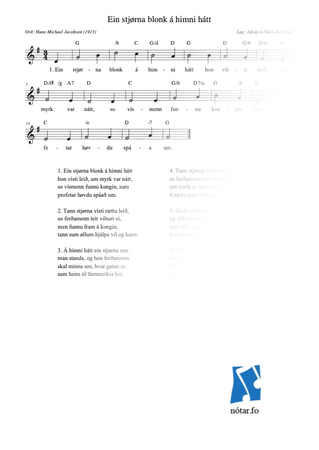 Ein stjørna blonk á himni hátt (med vandmærke) - watermark