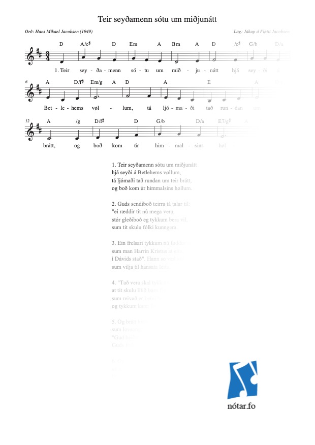 Teir seyðamenn sótu (med vandmærke) - watermark