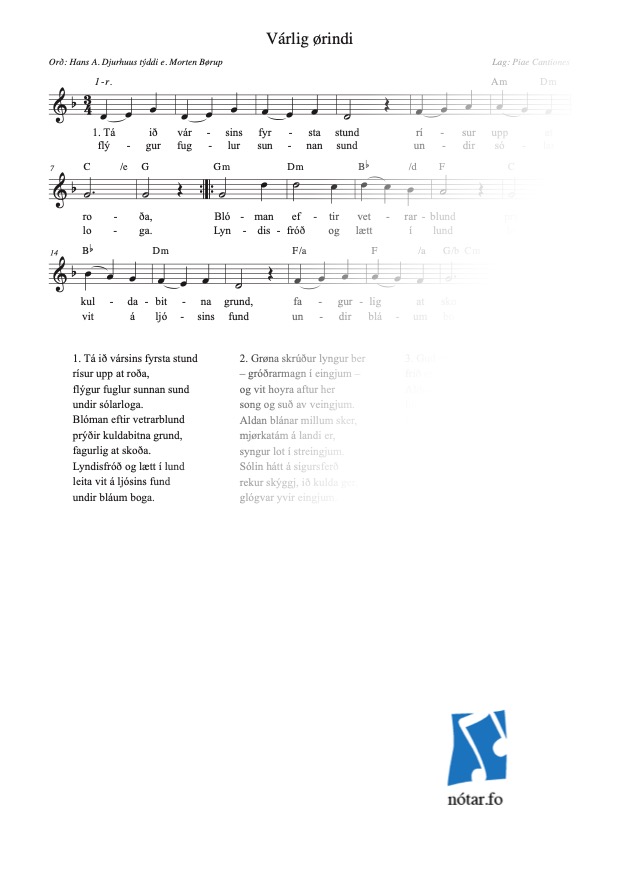 Tá ið vársins fyrsta stund (med vandmærke) - watermark