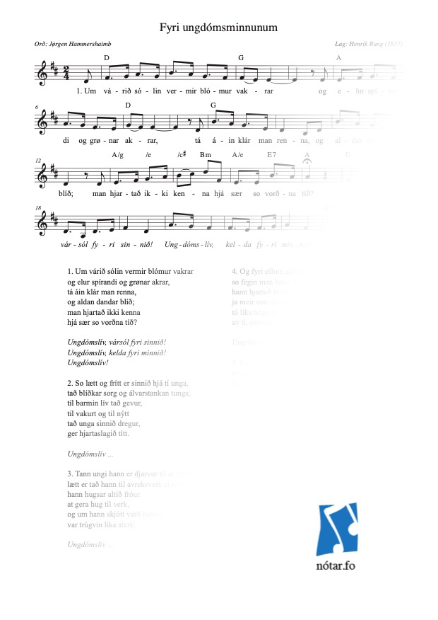 Um várið sólin vermir (med vandmærke) - watermark