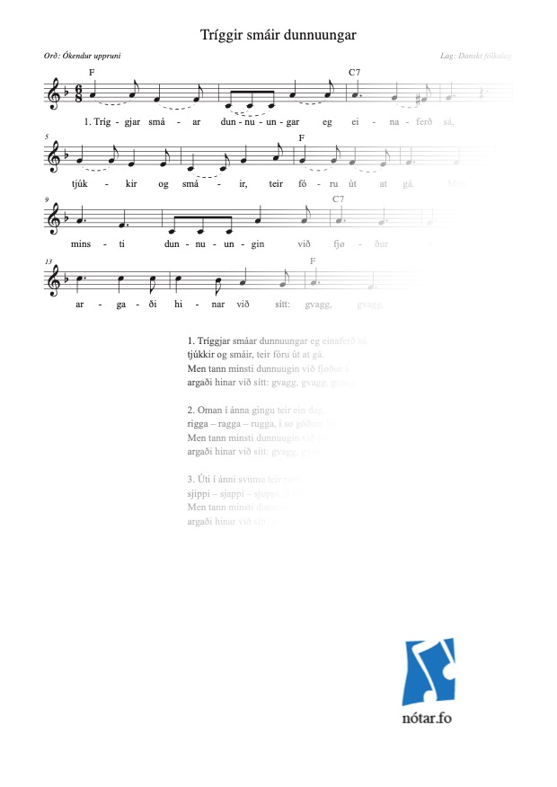 Tríggjar smáar dunnuungar (med vandmærke) - watermark