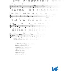 Hvítar flykrur leggja seg á greinar